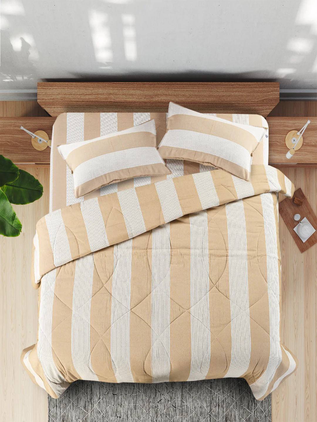 Bedding Combo Set | Includes 1 Bedsheet, 2 Pillow Covers & 1 Quilt/ Comfortor