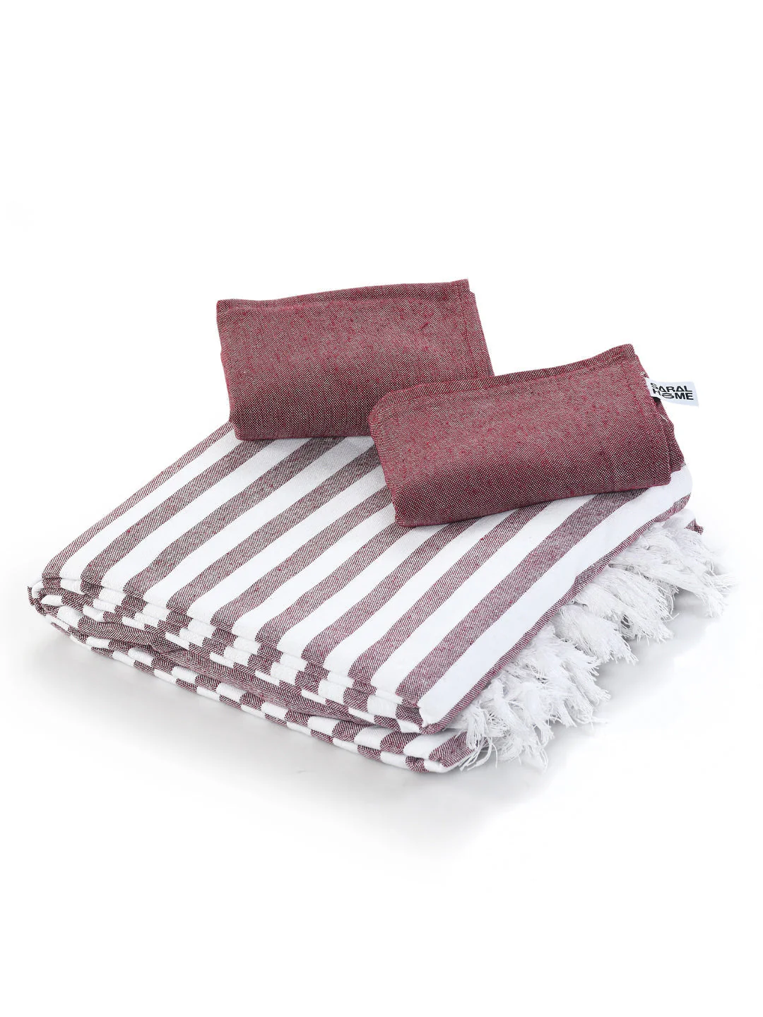 Even Stripe Handwoven Cotton Bed Cover Set – Subtle Line Detailing | Minimal Look - Image 2