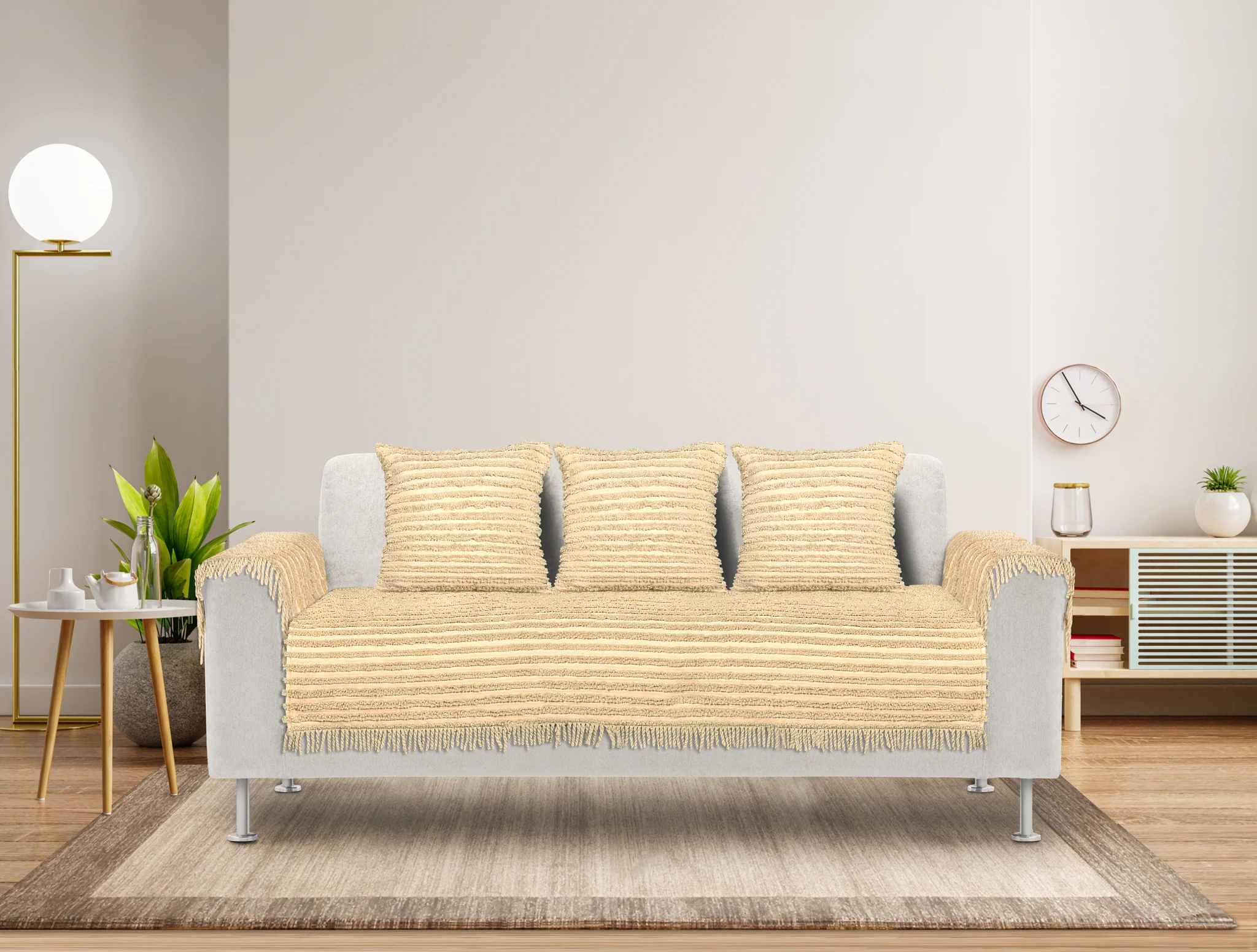 AXIS Polyester Sofa Cover | 3 Seater Set with Cushions & Arm Covers - Image 6