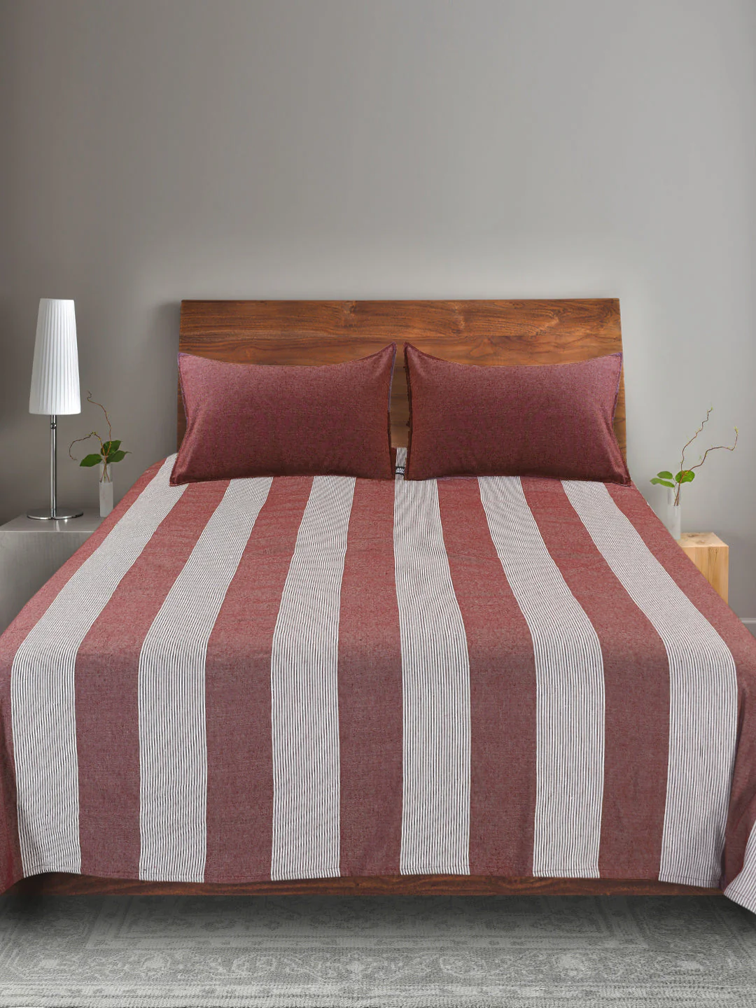 Bamboo Handwoven Cotton Bed Cover Set – Eco-Inspired Pattern | Breathable Cotton