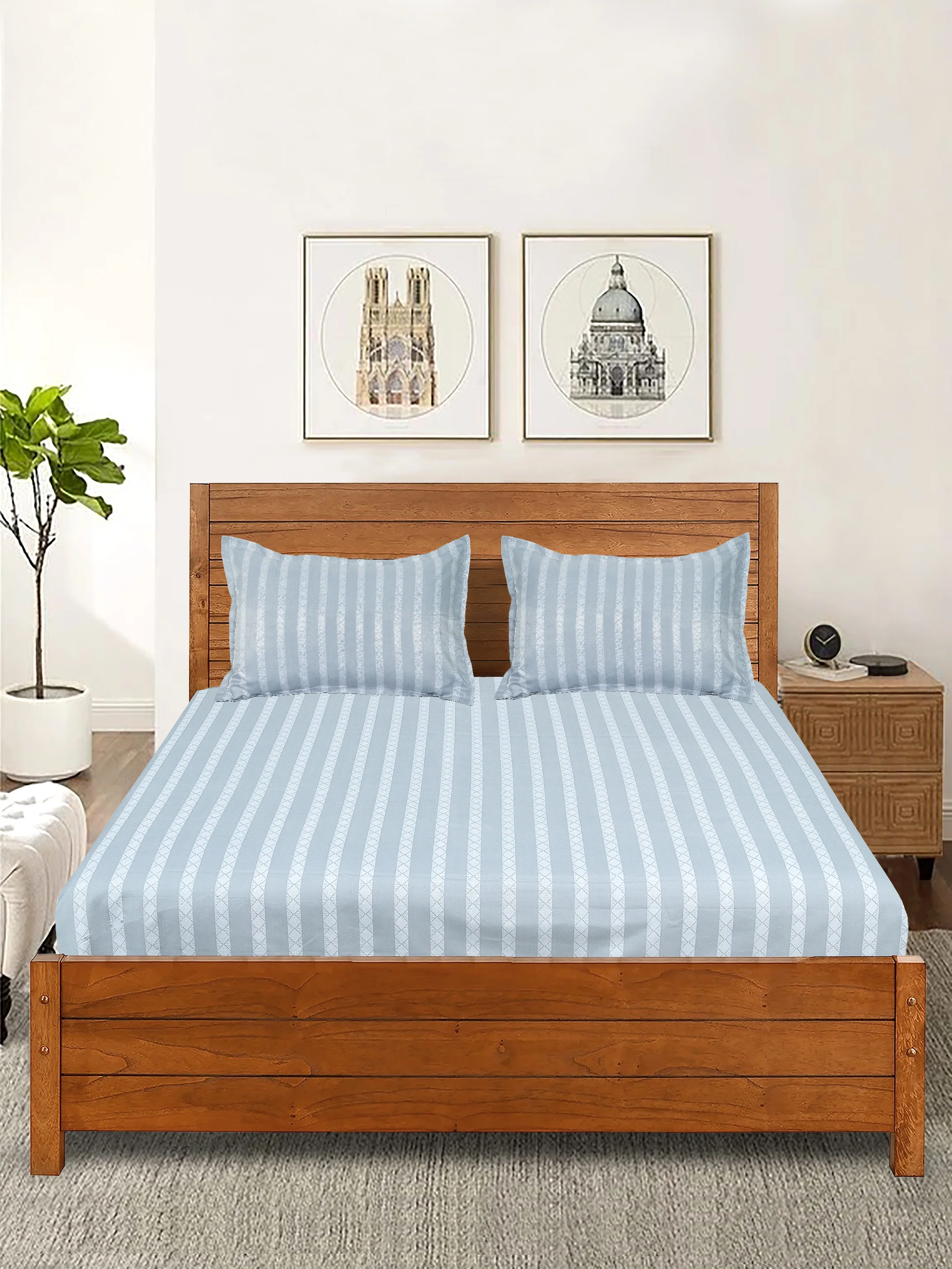 CACI Soft Cotton Bed Sheet with 2 Pillow Covers | Everyday Comfort - Image 6