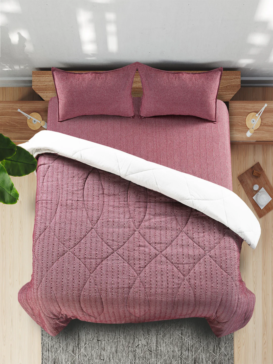 Chawla Striped Queen Size Quilt (90X100) - Image 9