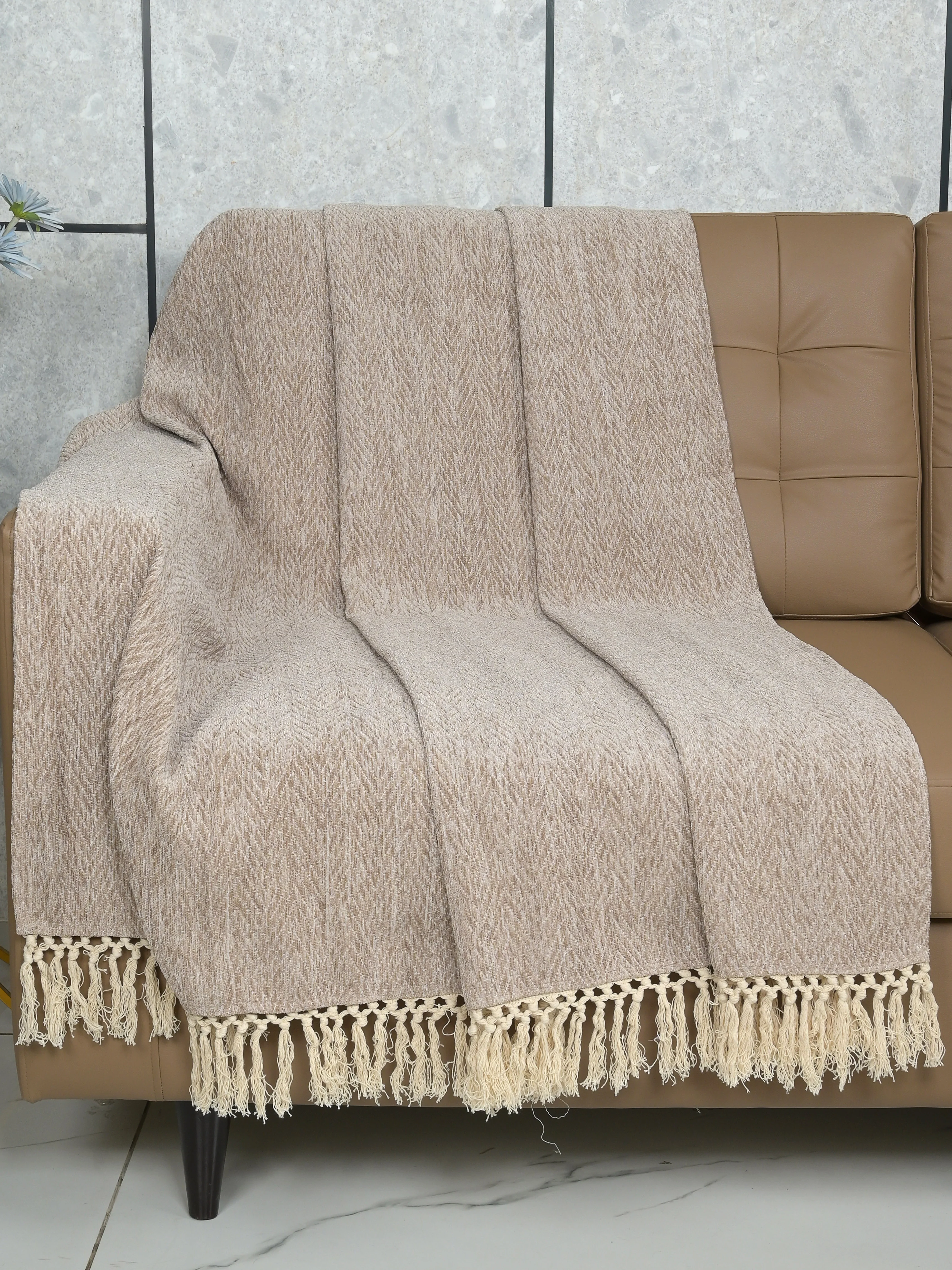 Chenille Velvet Sofa Throw Cover | Classic Shine