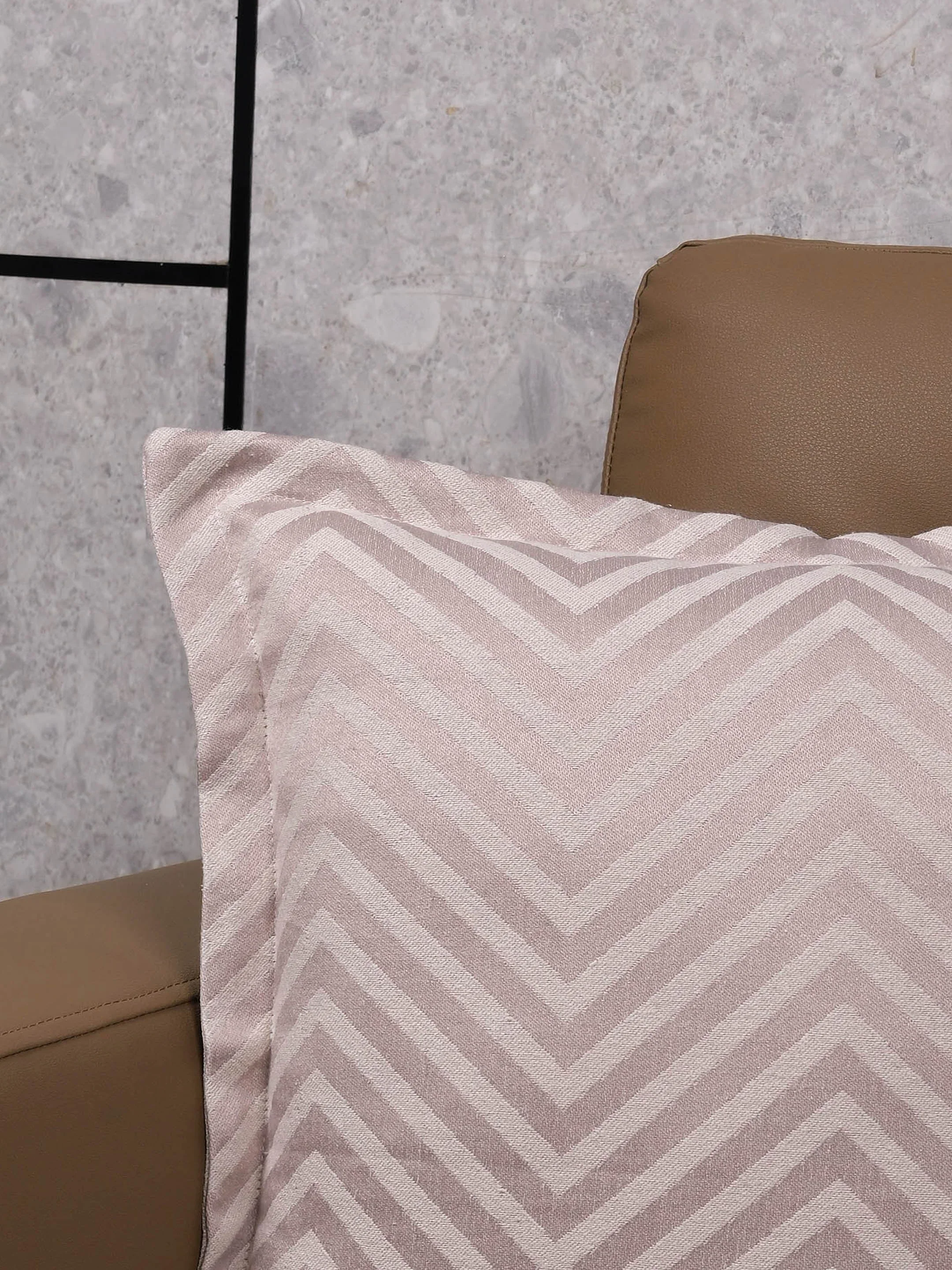 Chevron Damask Cushion Covers – Rich Rust Tone with Elegant Pattern - Image 4