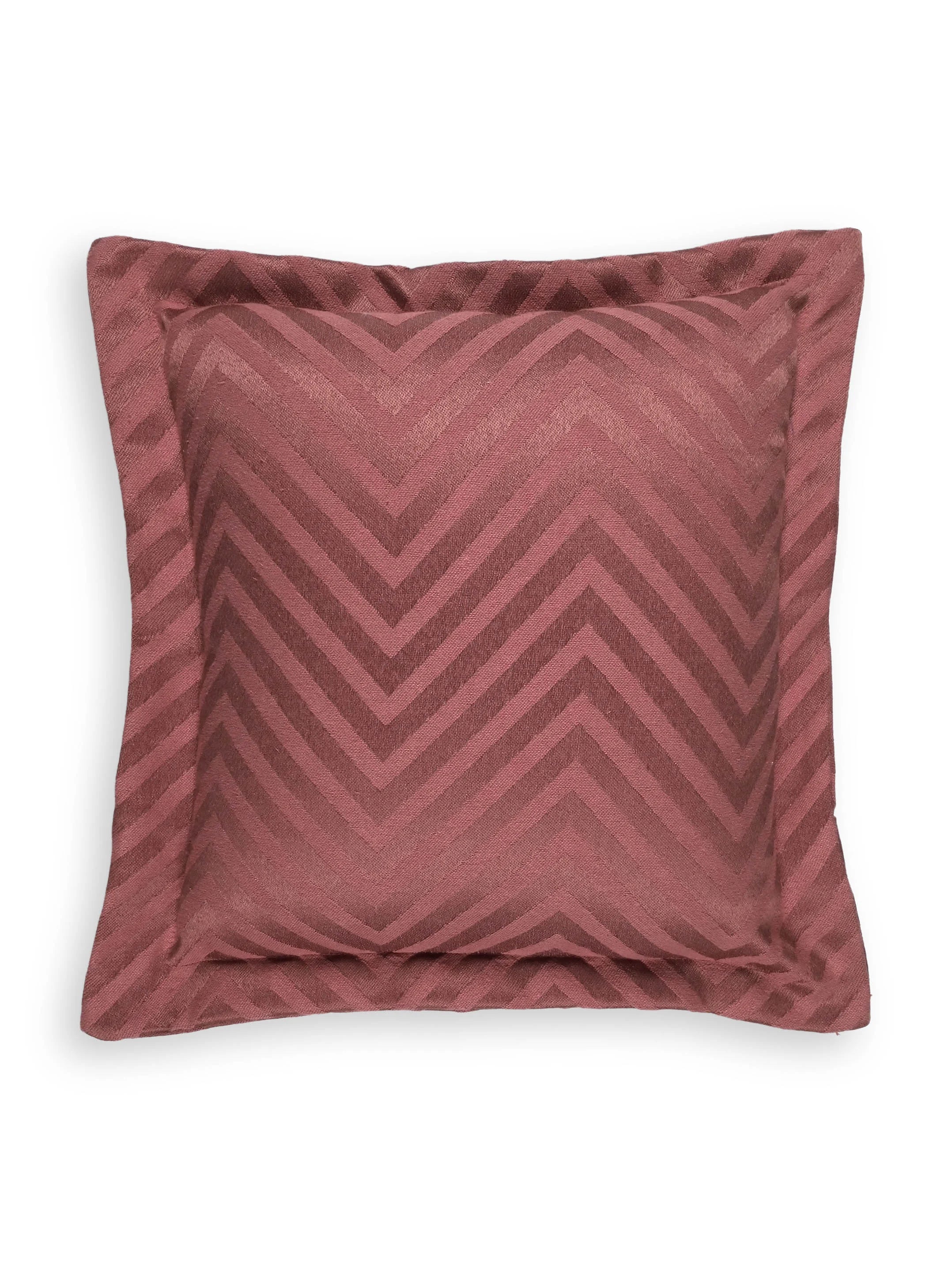 Chevron Damask Cushion Covers – Rich Rust Tone with Elegant Pattern - Image 3