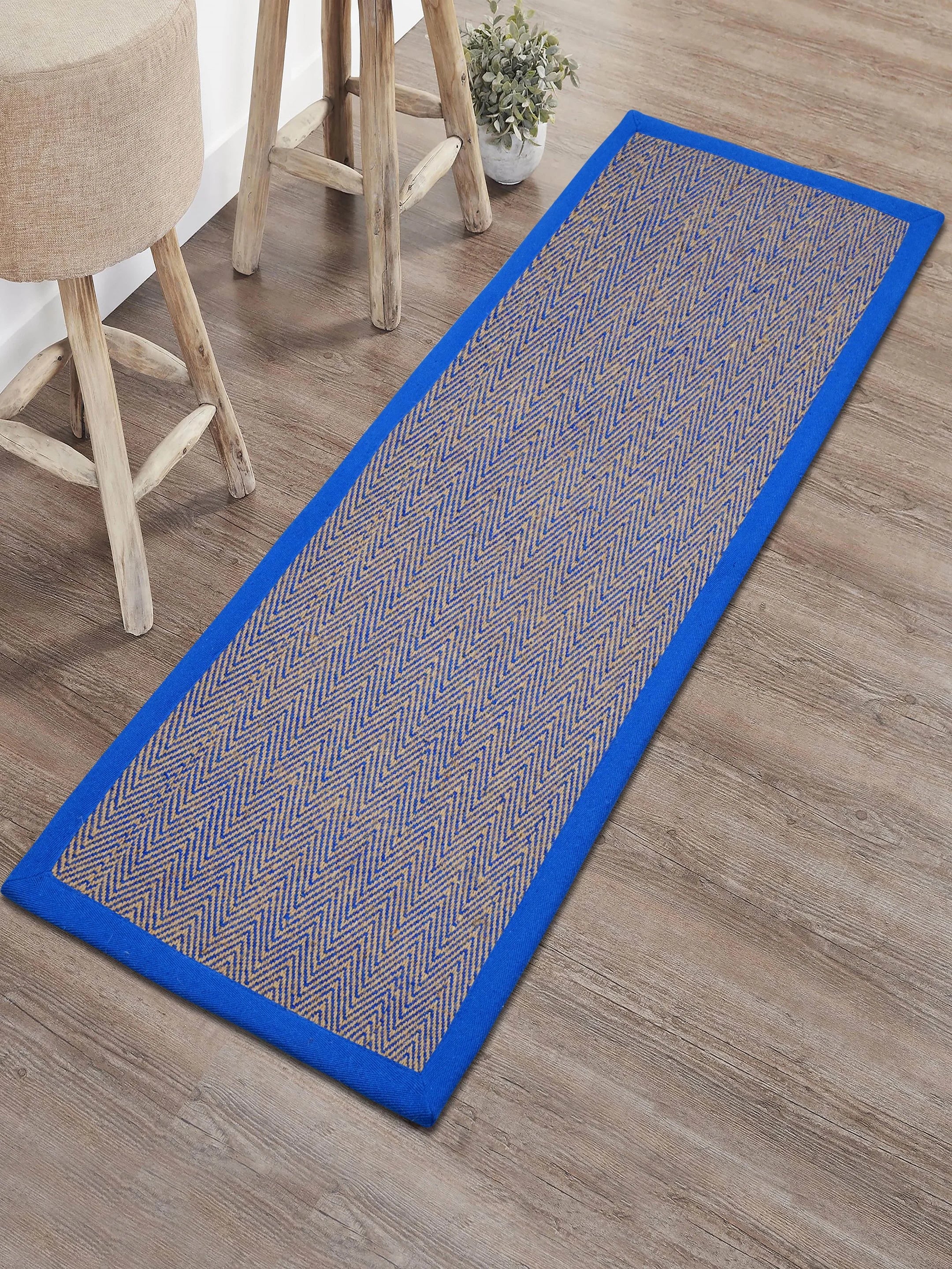 Chevron Jute & Cotton Woven Anti-Slip Strong Border Door Mat - Image 3