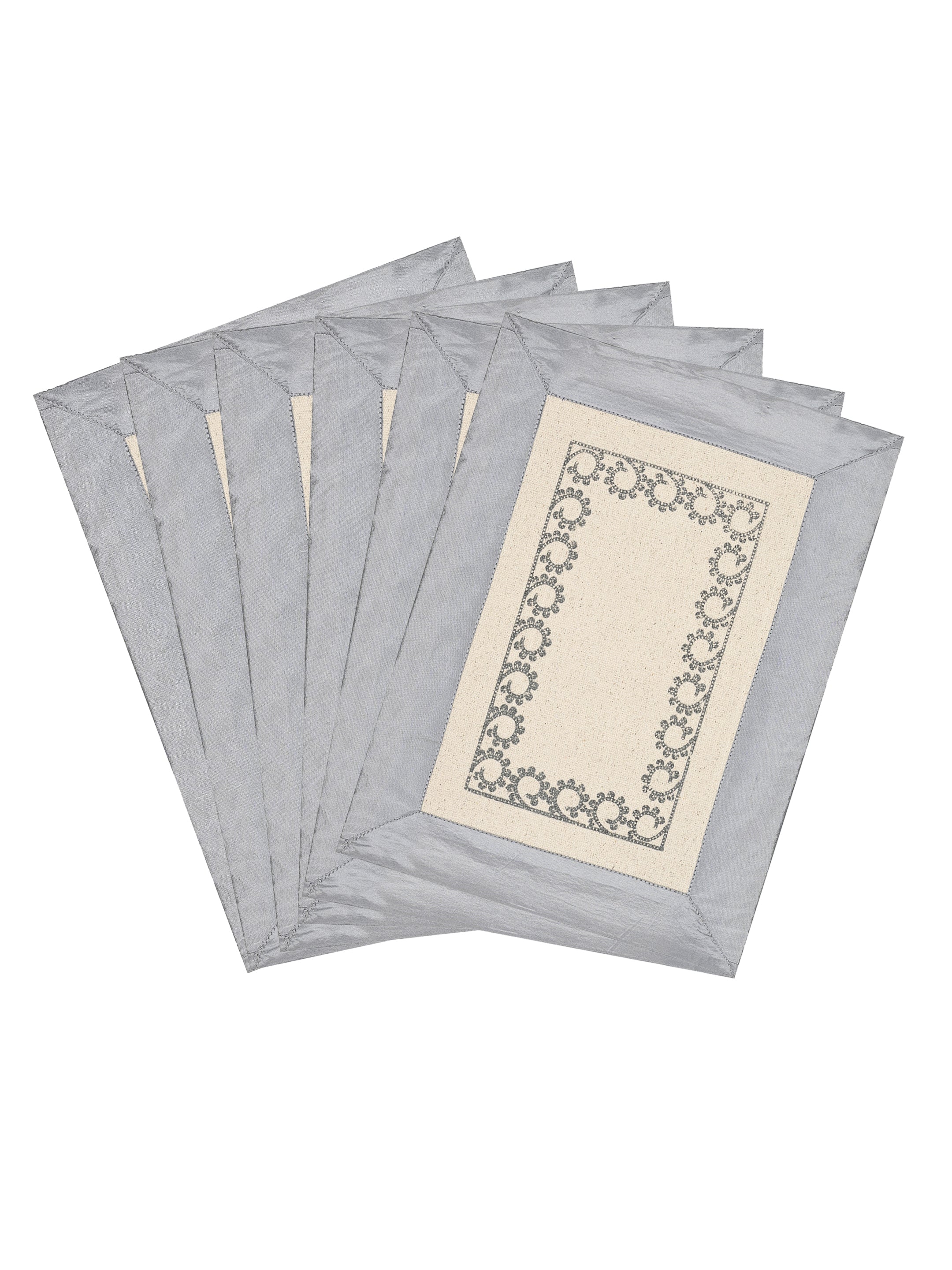 Cotton Velvet Place Mat Set | Set of 6 (34x45 cm) | Elegant Dining Décor | B1G1 Offer