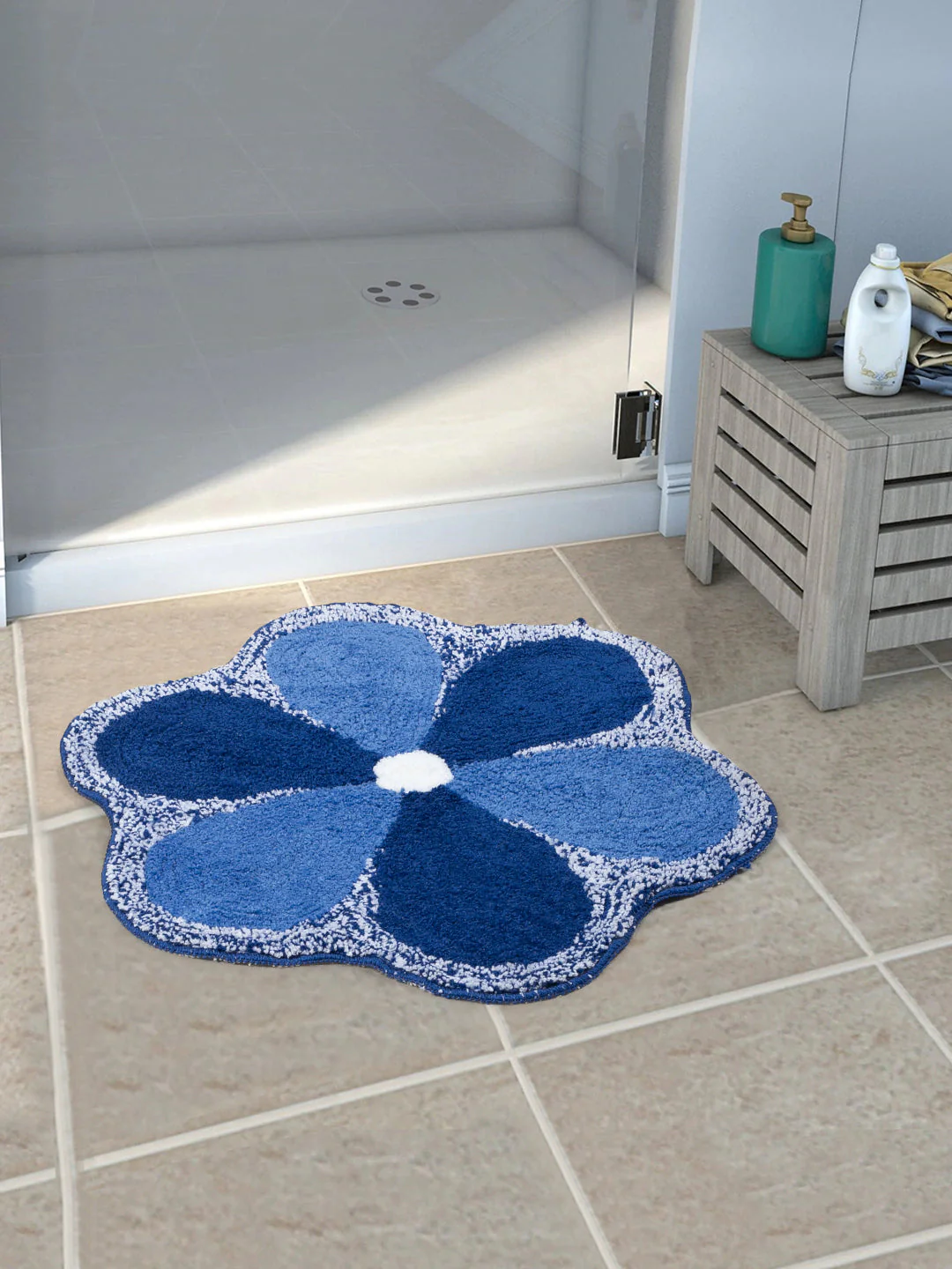 Gull Flower Micro Shape Bathmat – 60×60 cm (Bloom) - Image 6