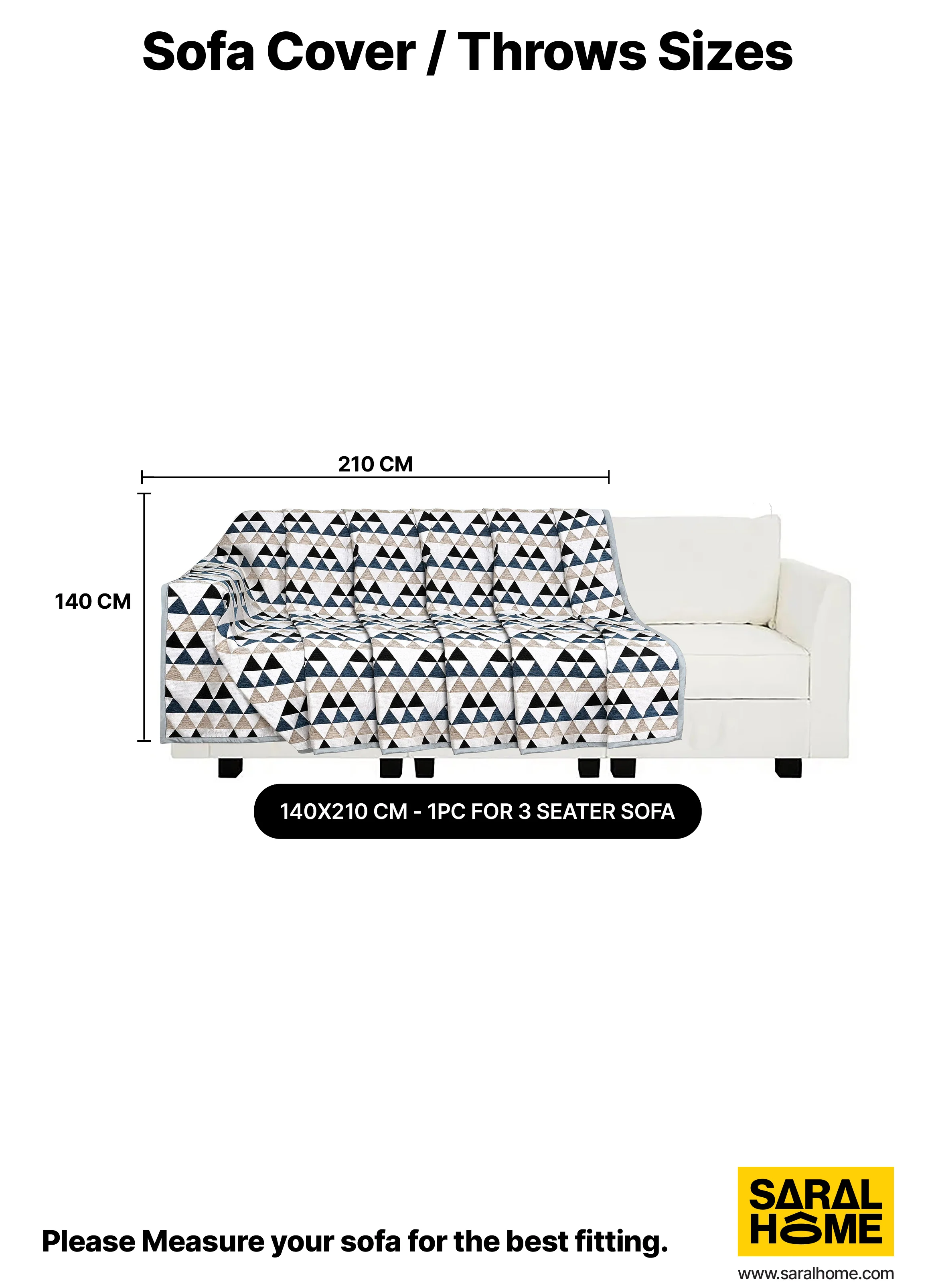 Hill Polyester Cotton Sofa Throw Cover | Mountain Texture - Image 6