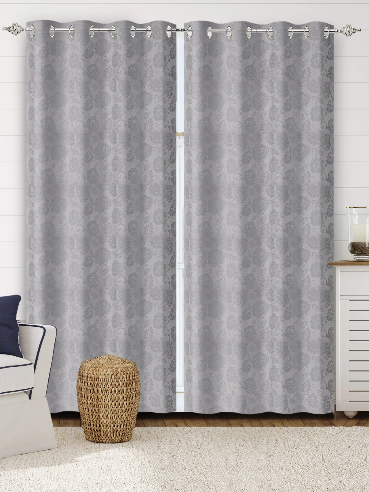 JARDIN Damask Cotton Curtains | Elegant Living Room Drapes - Image 25