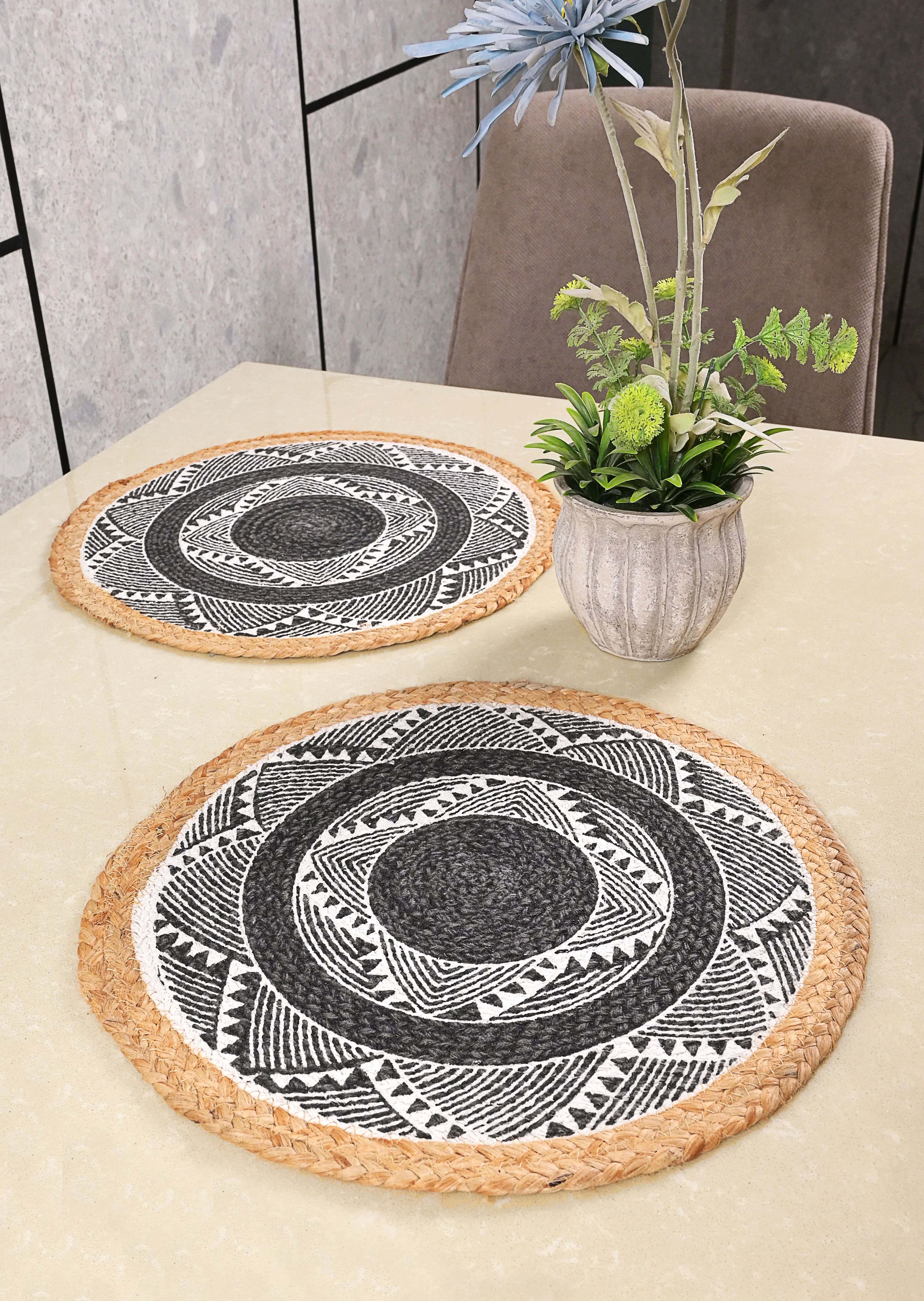 MELA Table Place Mat Set of 2 | Cotton Texture with Classic Pattern - Image 9