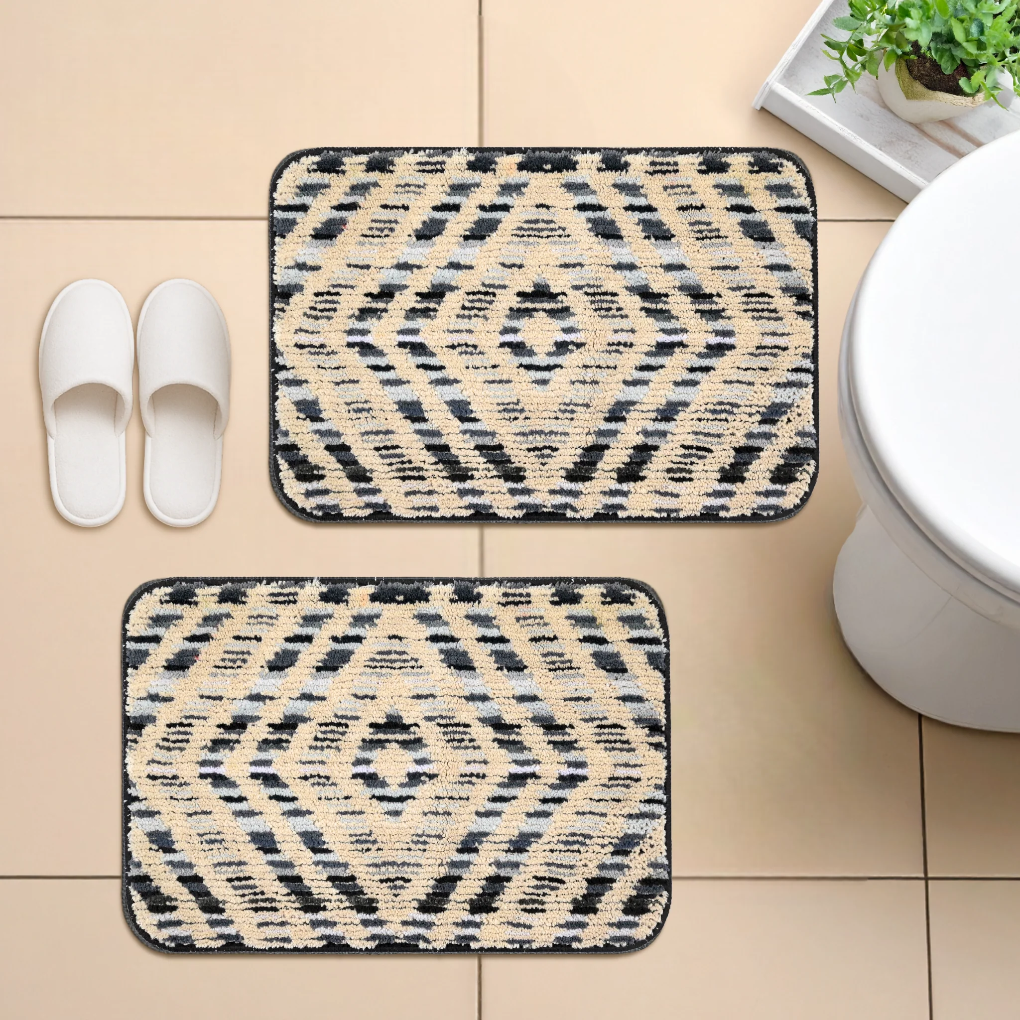 TIM TIM Microfiber Anti-Skid Bath Mats | Soft Water Absorbing Mat | Combo Pack of 2 40x60 CM - Image 14
