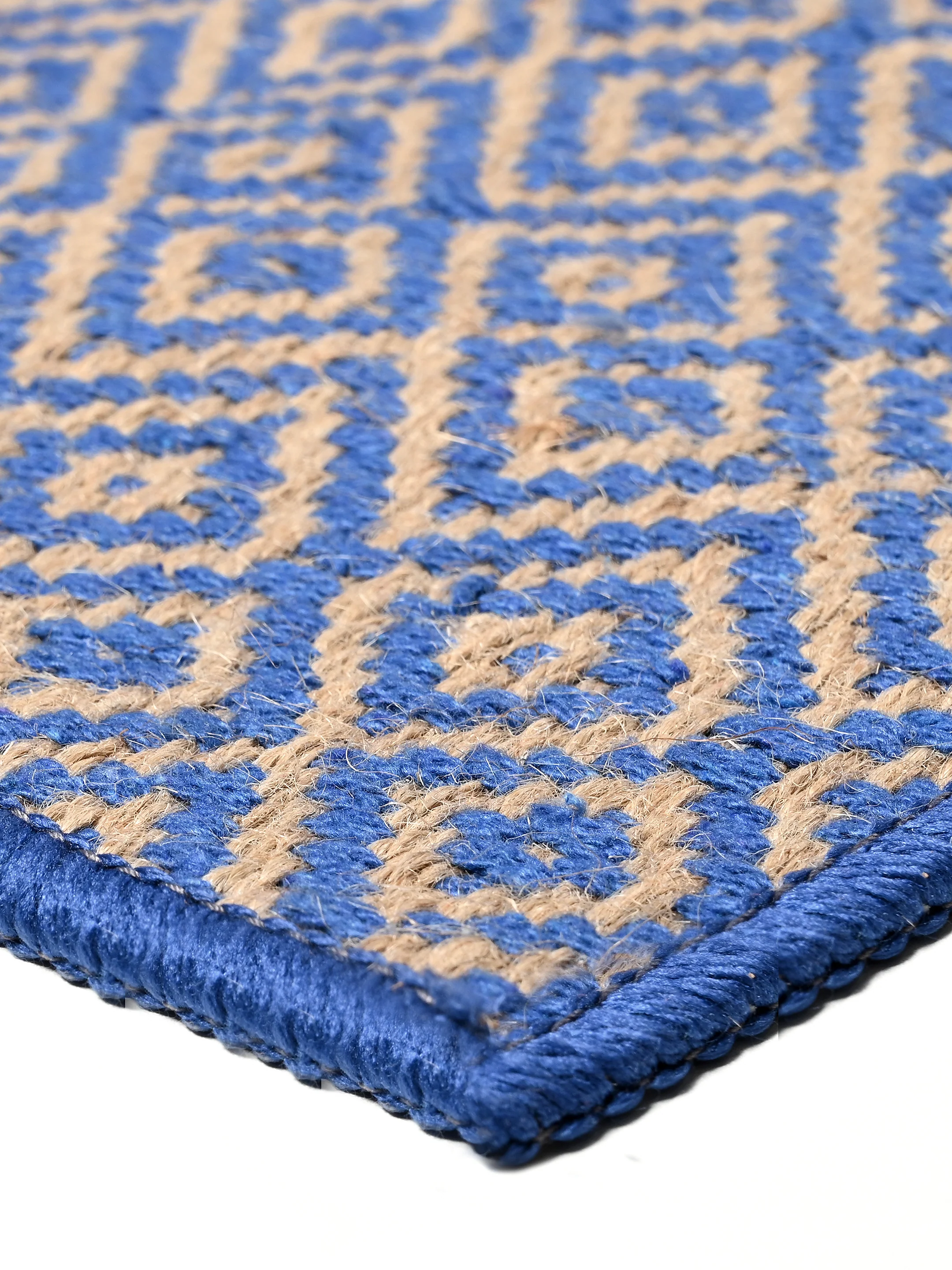 Mini Diamond Jute Cotton Woven Antiskid Carpet | Handcrafted Texture & Natural Tone - Image 11