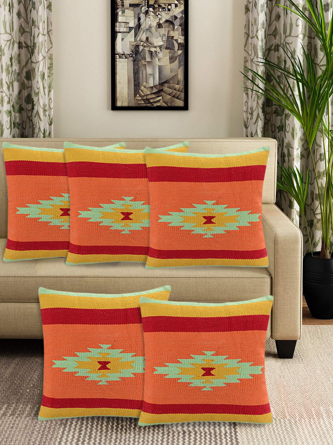 Nomad Cotton Cushion Cover - Terracotta Sunset (Set of 2) - Image 4