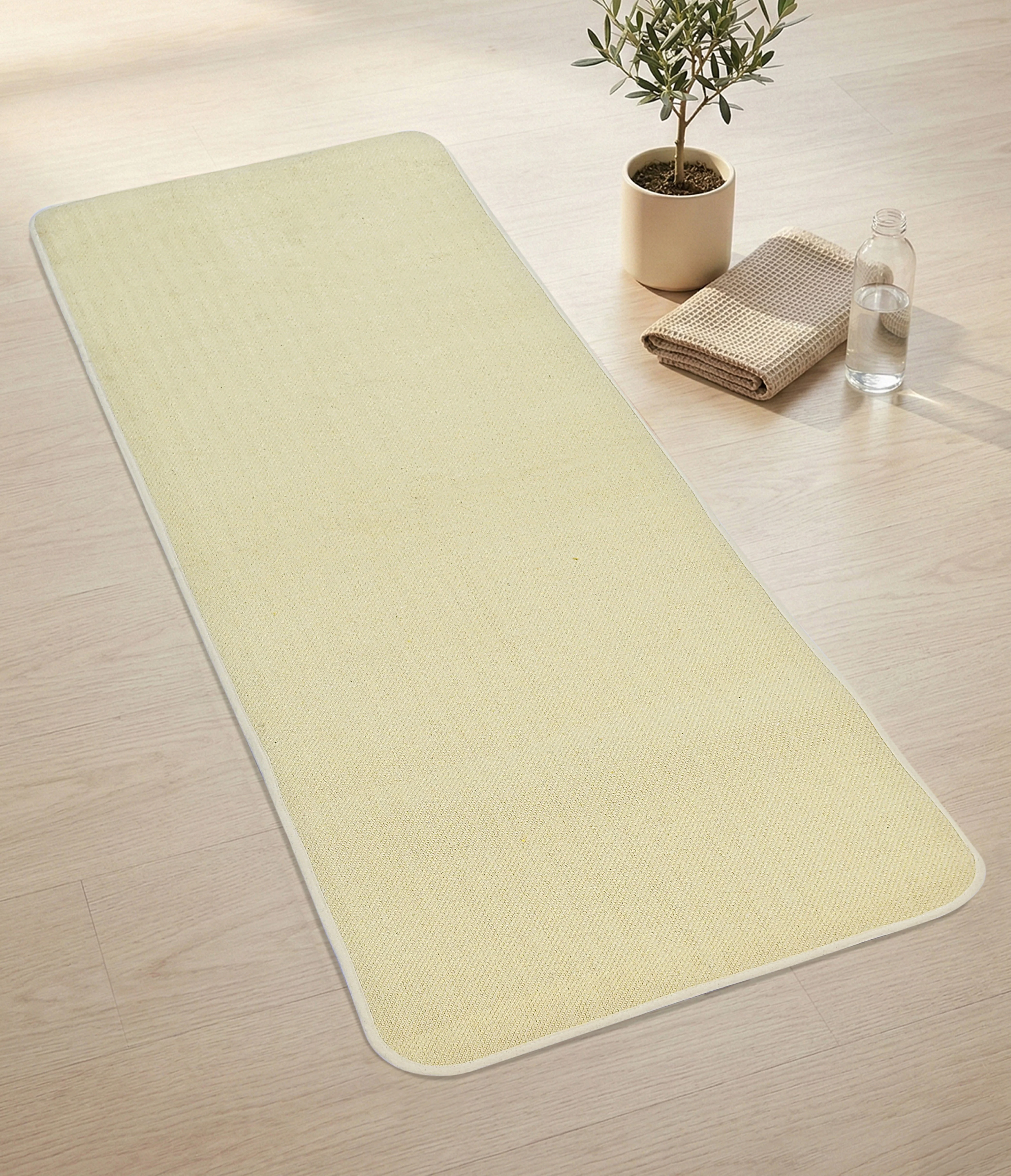 Plain Solid Cotton Anti-Slip Yoga Mat | Polyester Backing | Cushion Comfort - Image 12