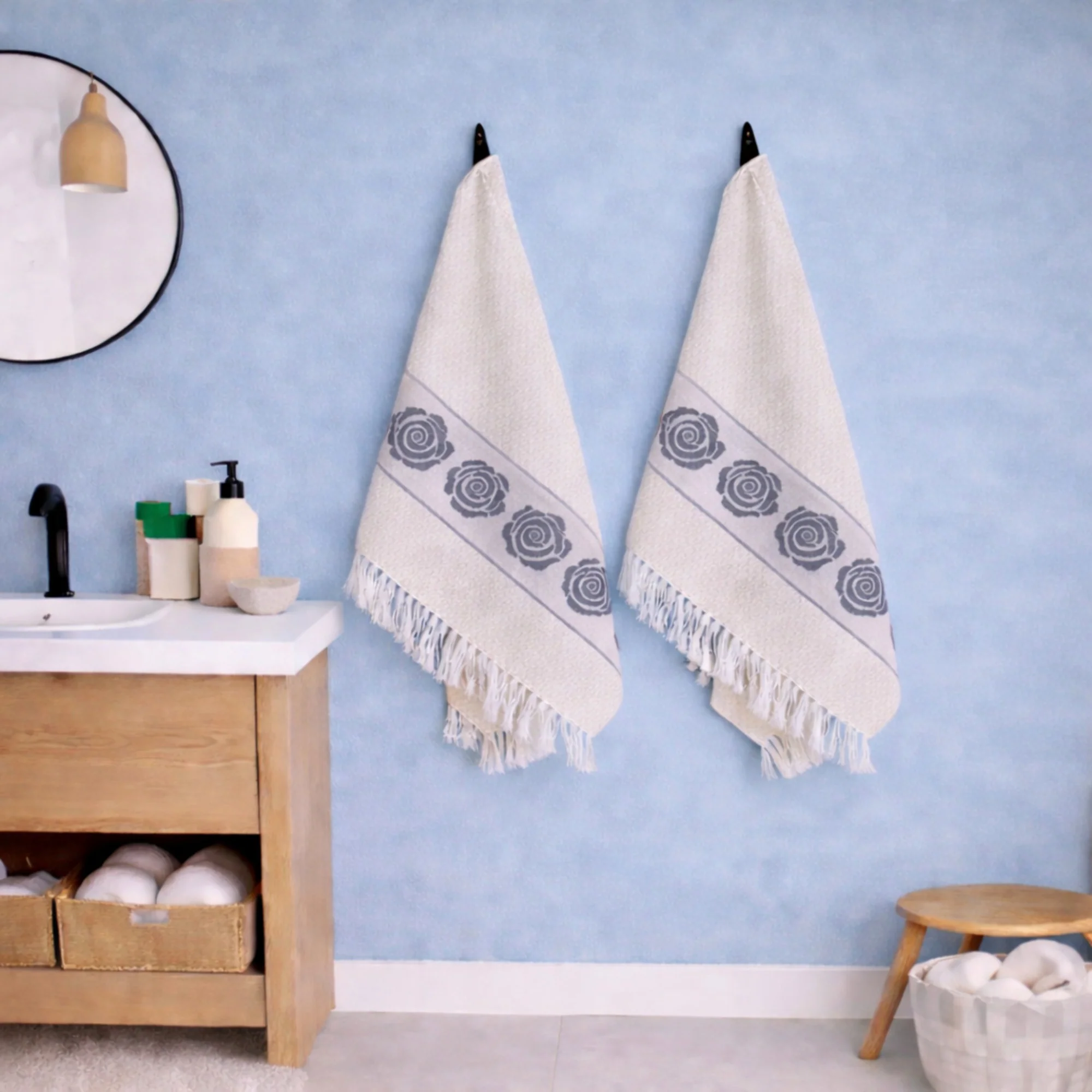 Rose Pure Cotton 4 PC Hand Towel Set | Quick Dry Soft Towels | Bathing Kitchen Hand Towel Gym | Men & Women | Bathroom Accessories Set | - Image 30