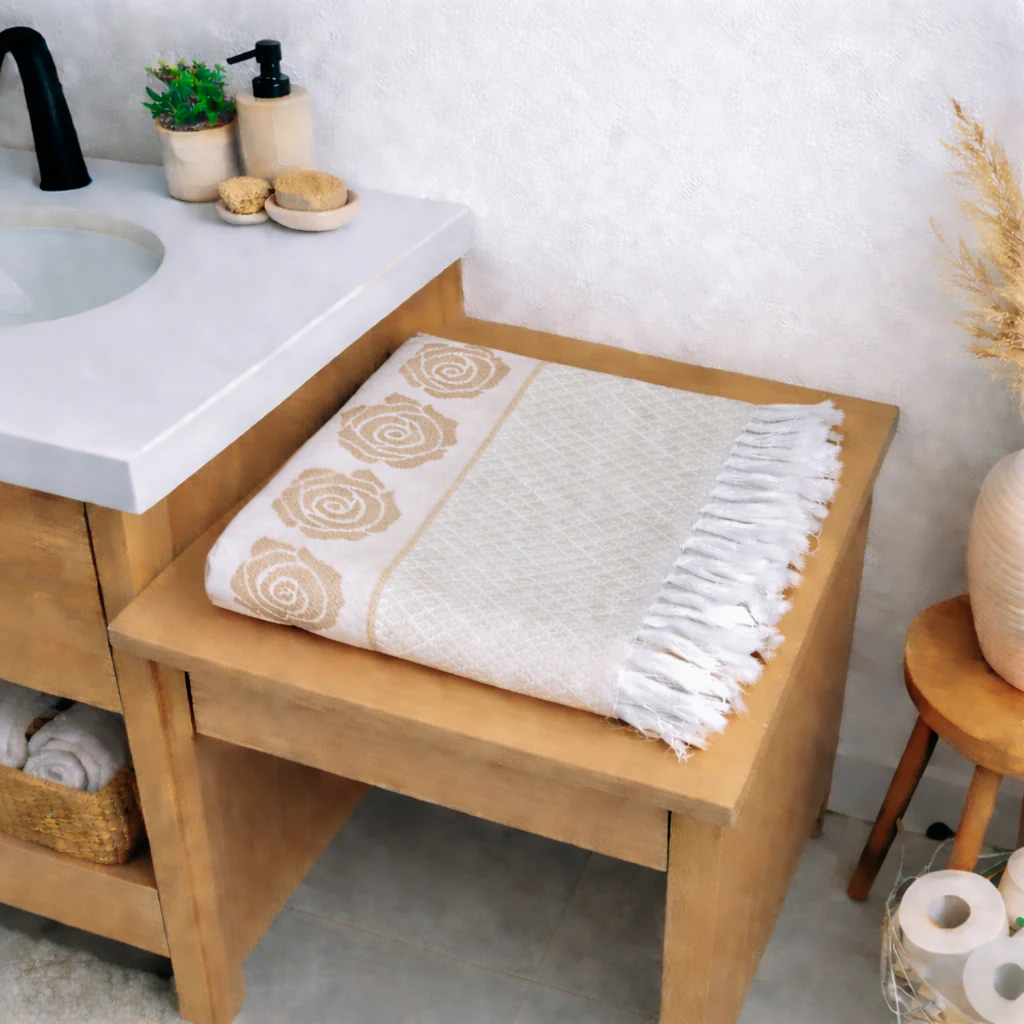 Rose Pure Cotton Bath & Hand Towel Set | Quick Dry Soft Towels | Bathing Kitchen Hand Towel Gym | Men & Women | Bathroom Accessories Set | - Image 13