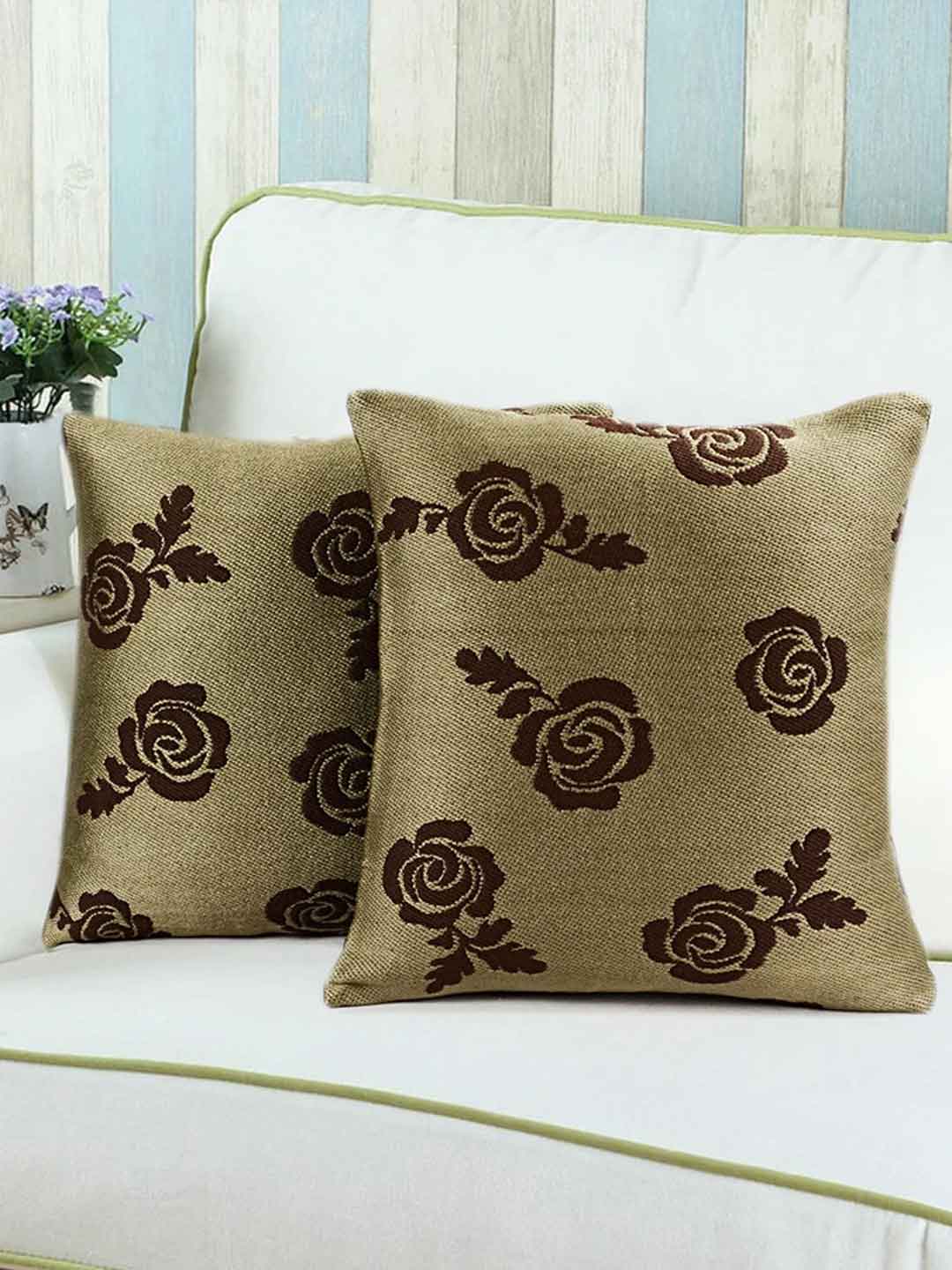 Rose Floral Cushion Cover – Set of 2 | Digital Print with Gloss Finish - Image 8