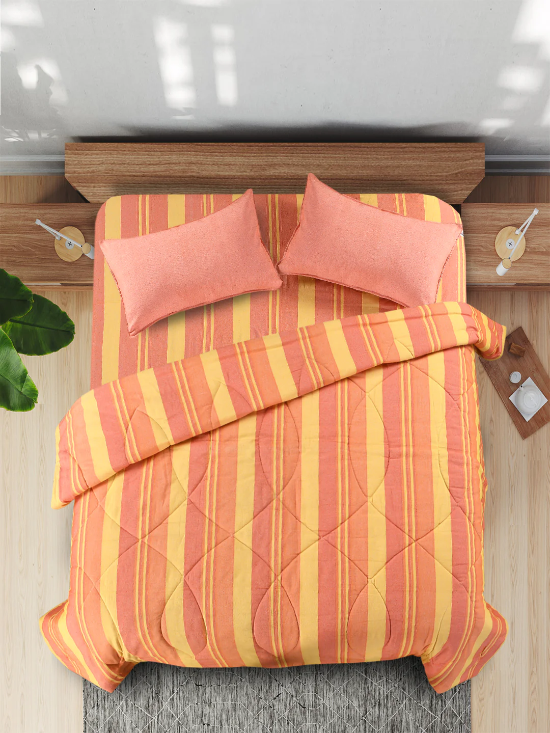 Bedding Combo Set | Includes 1 Bedsheet, 2 Pillow Covers & 1 Quilt/ Comfortor