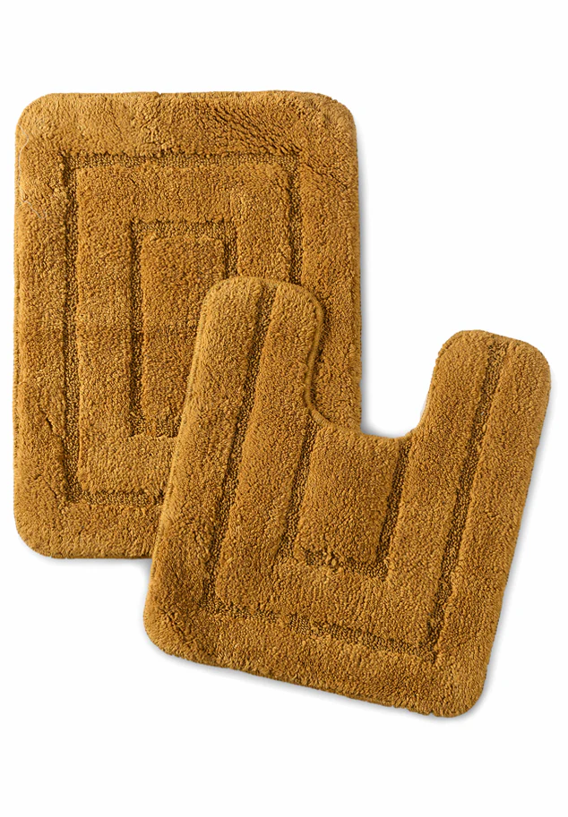 Cotton Anti-Slip Bathmat Set | Contour Design, (45x60 cm & 45x50 cm) - Image 21