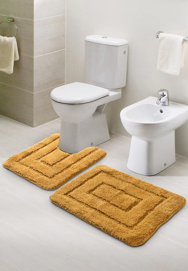 Cotton Anti-Slip Bathmat Set | Contour Design, (45x60 cm & 45x50 cm) - Image 22