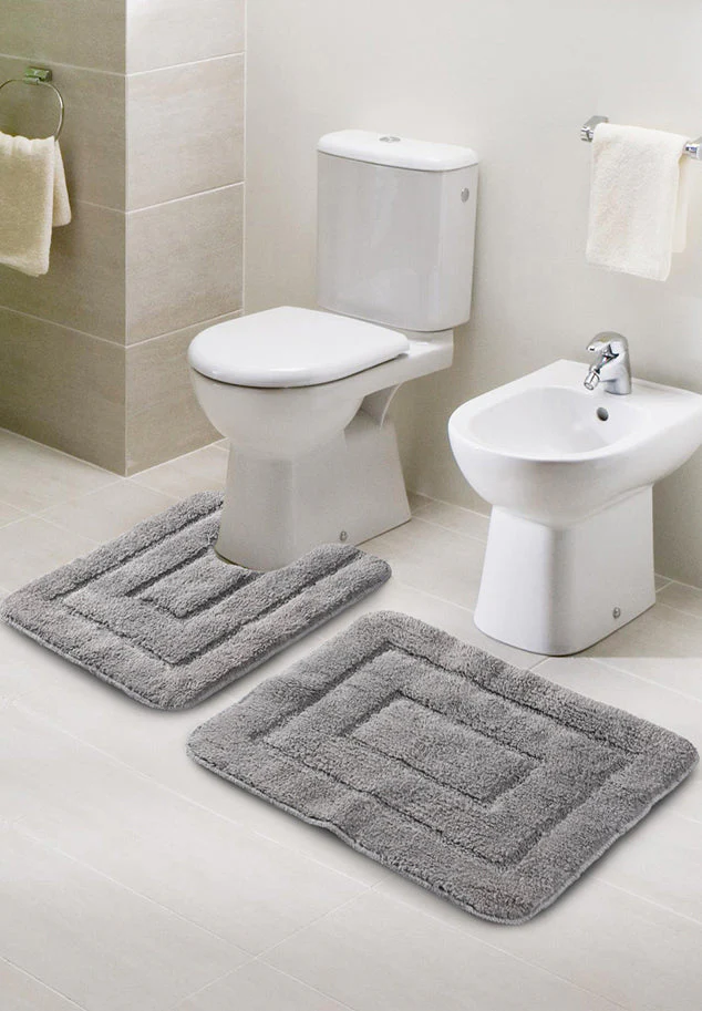 Cotton Anti-Slip Bathmat Set | Contour Design, (45x60 cm & 45x50 cm) - Image 23