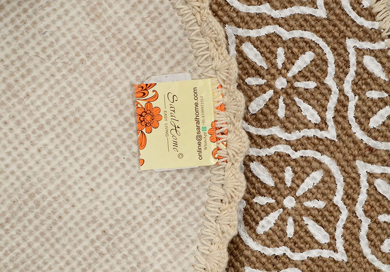 Crochet Round Table Mat with Fringe Edges | Handmade Anti-Skid Decorative Piece - Image 9