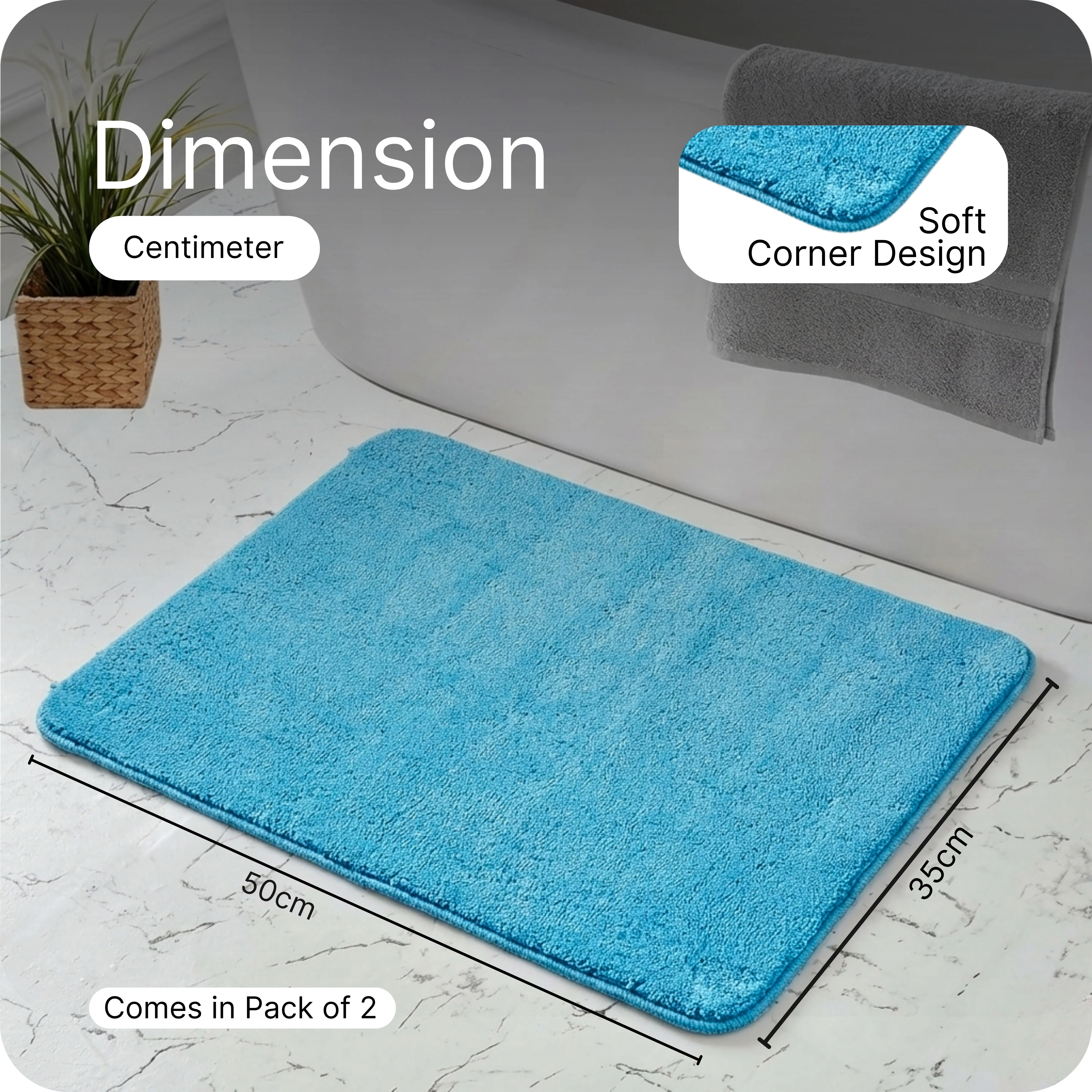 SOLID Soft Anti-Slip Bathmat | Simple Design with Quick Dry Texture - Image 62