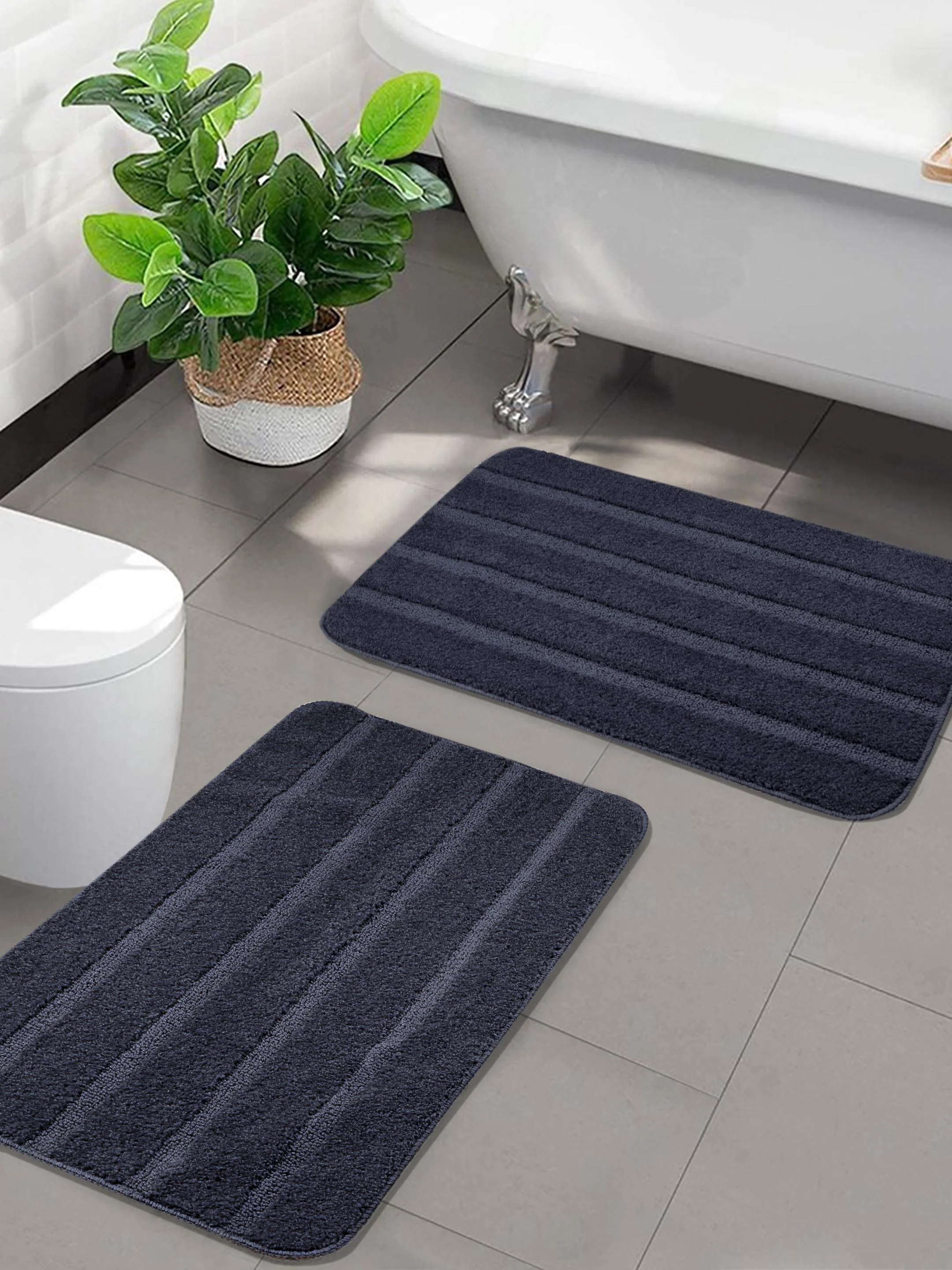 High Low Loop Microfiber Bathmat Set | Anti-Slip & Soft - Image 50