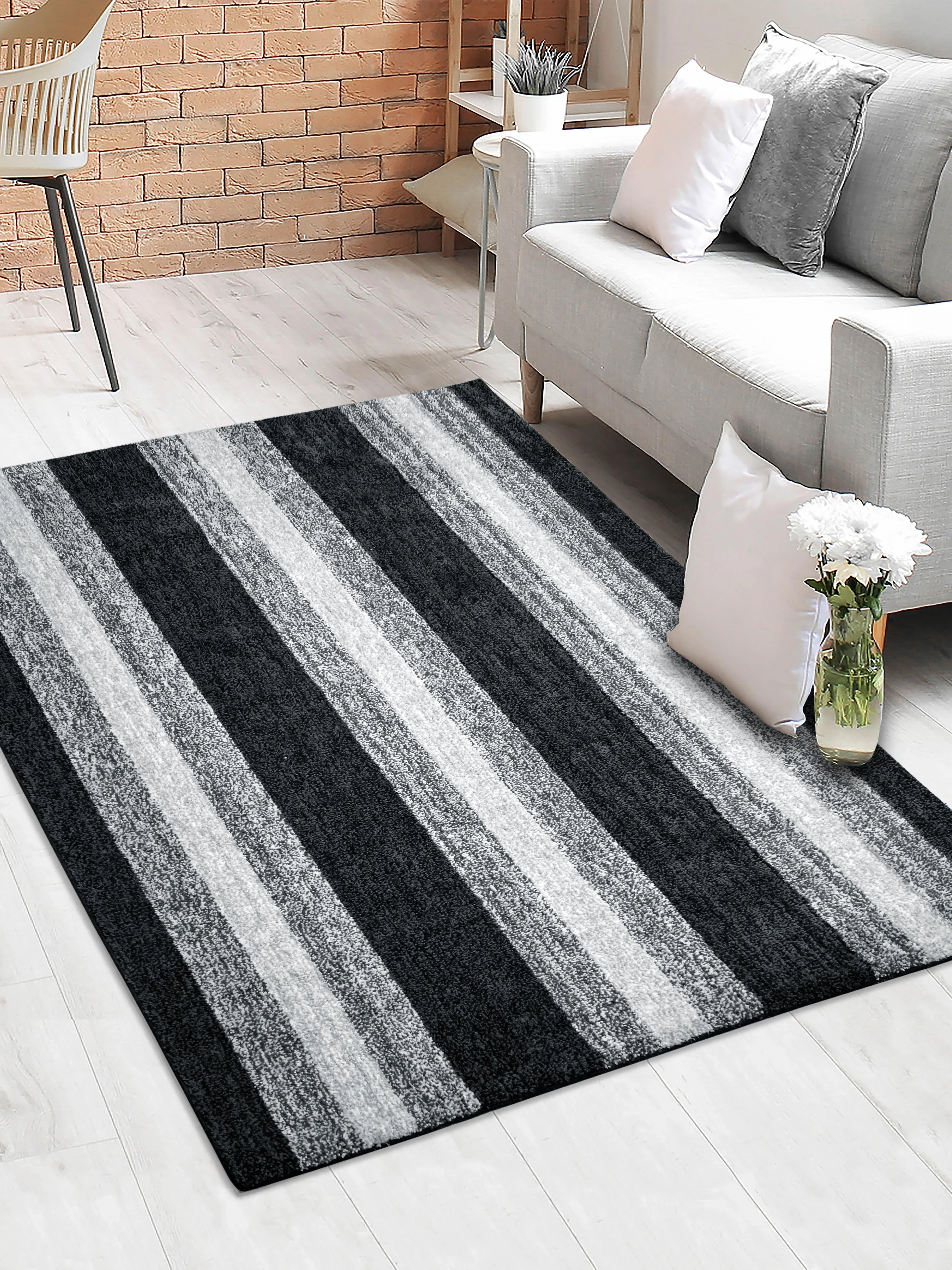 STRIPE Soft Microfiber Anti Slip Carpet & Runner - Image 38