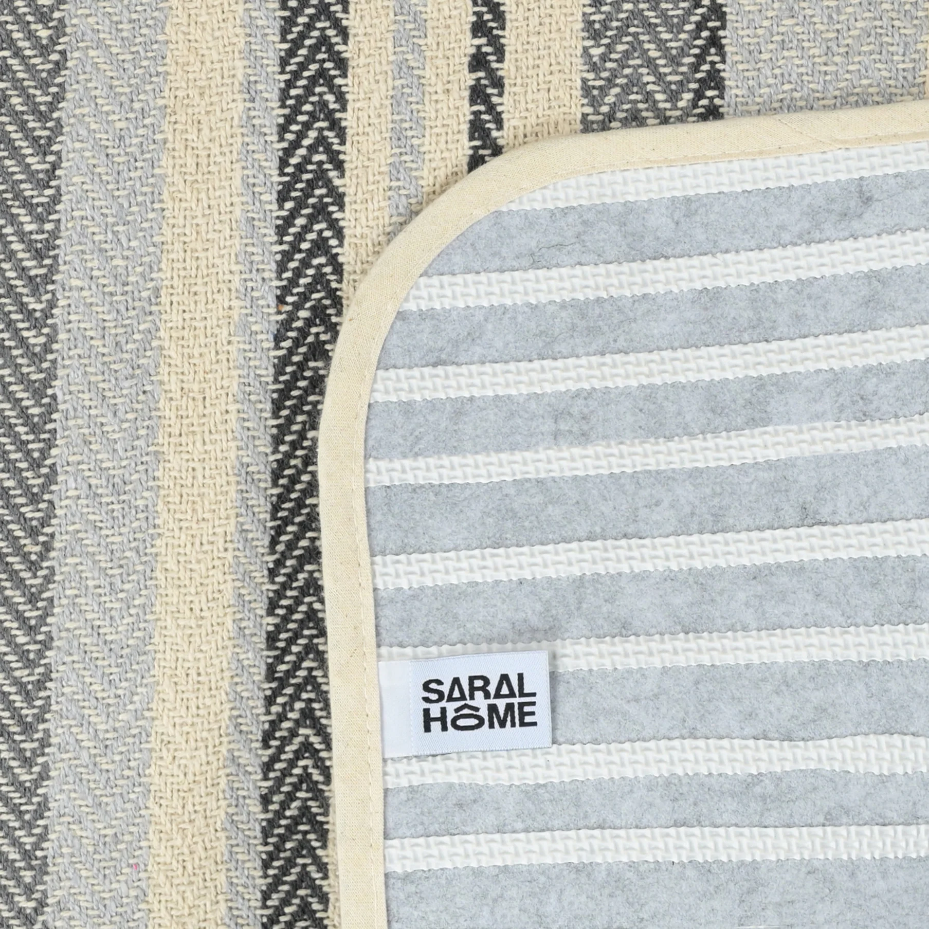 Stripe Cotton Yoga Mat – Breathable & Sweat-Resistant - Image 5