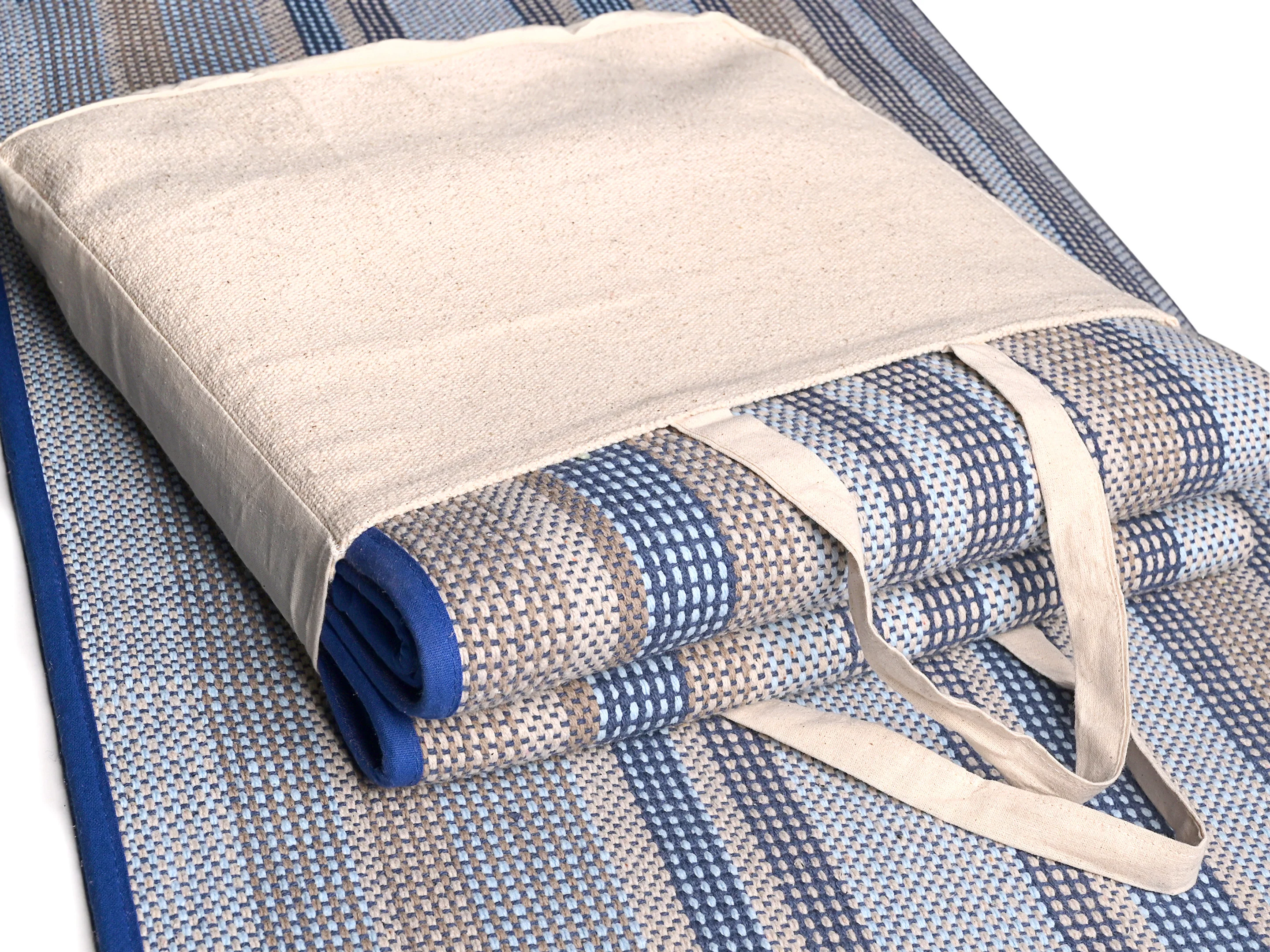Prana Striped Cotton Yoga Mat | Non-Slip & Washable - Image 12