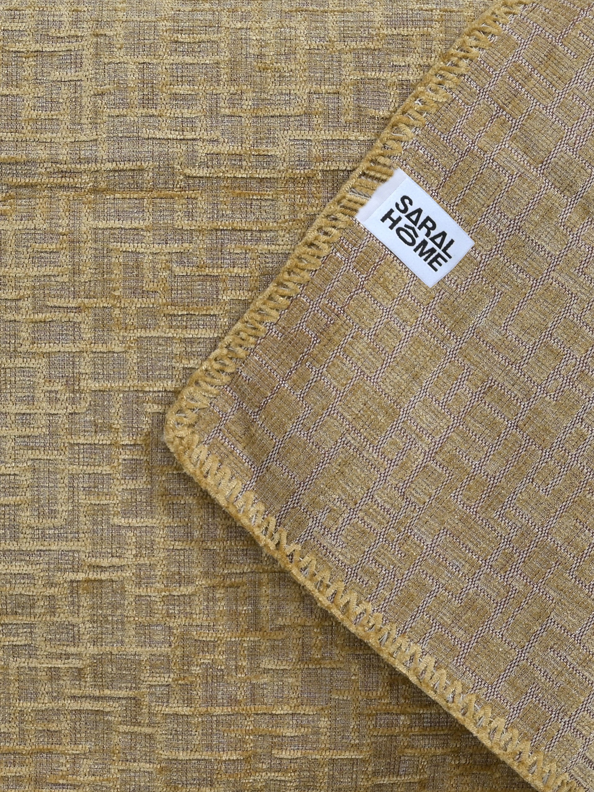 Tic-Tac Velvet Cotton Sofa Throw Cover | Textured Grid Design - Image 3