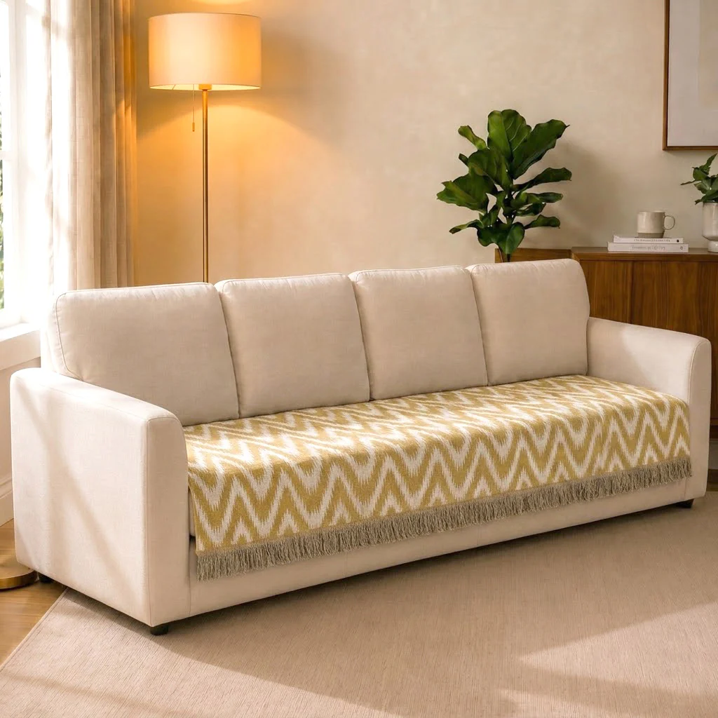 VW Sofa Cover |Skid Resistant Couch Protector with Fringe Design | Soft & Breathable Furniture Cover - Image 2