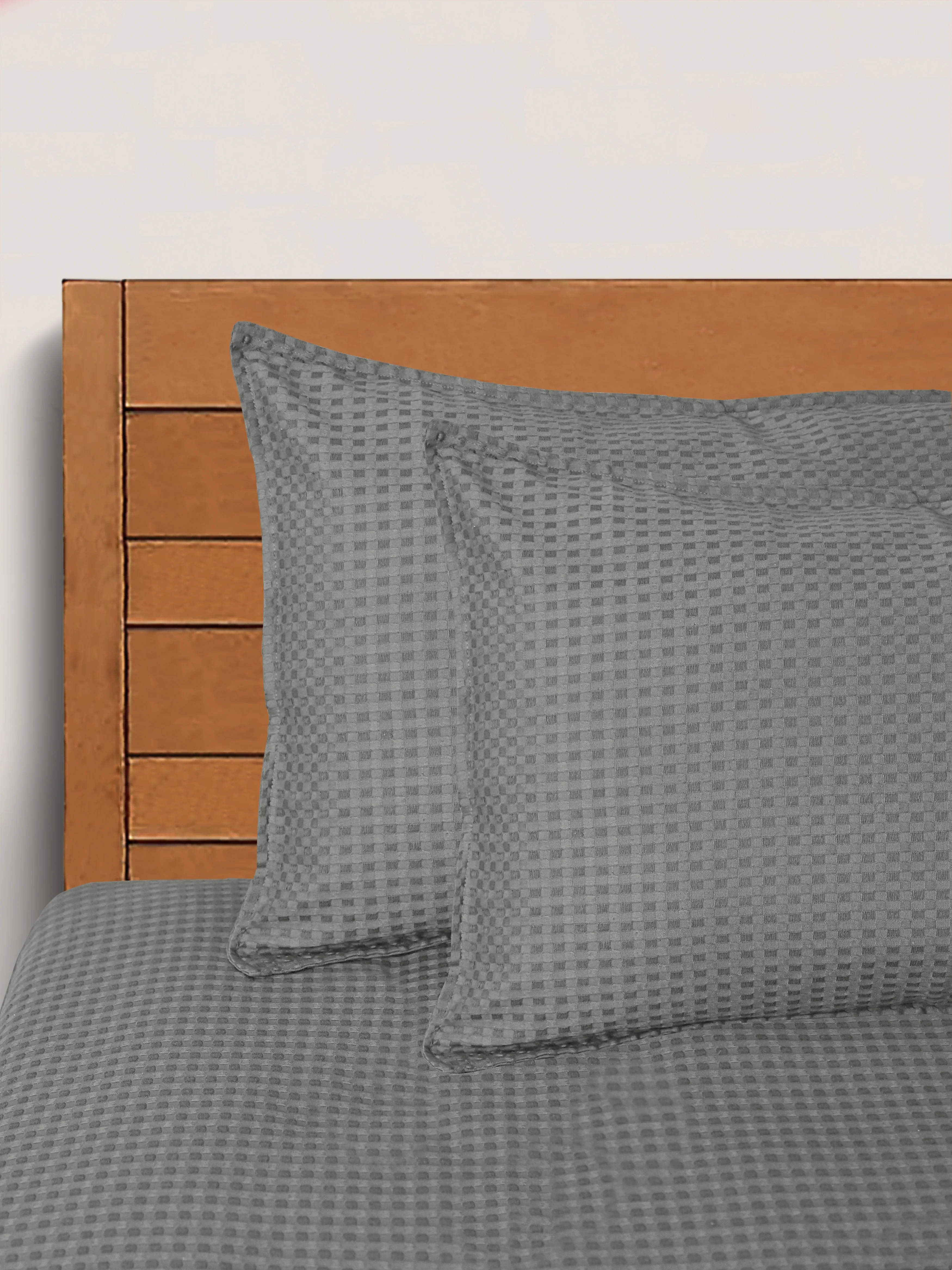 Waffle Weave Cotton Bed Cover with Pillow Covers - Image 32
